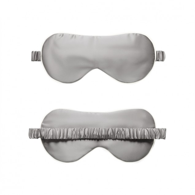 Silver & Ivory Suede Rose Silk Eye Mask UK Silver & Ivory Suede Rose Silk Eye Mask UK
