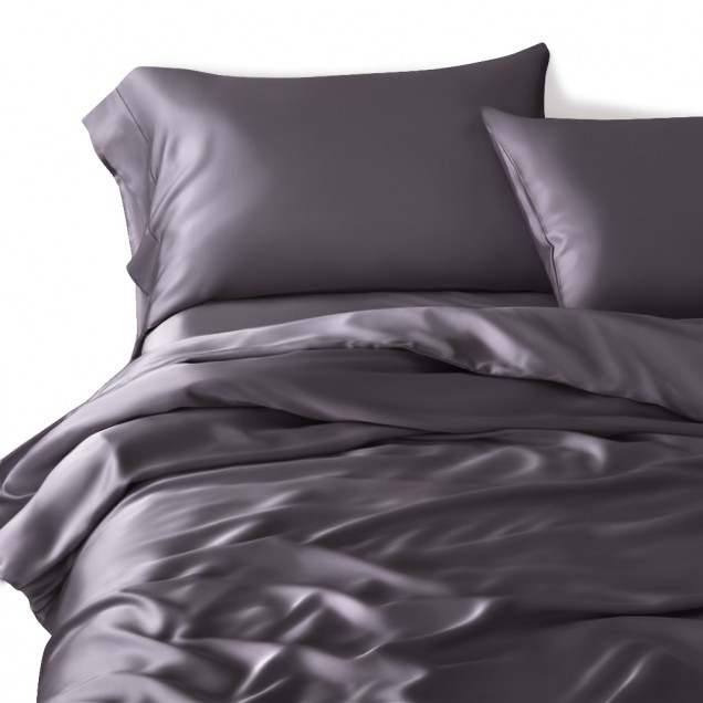 Slate Gray 22 Momme Mulberry Silk Duvet Cover UK Slate Gray 22 Momme Mulberry Silk Duvet Cover UK