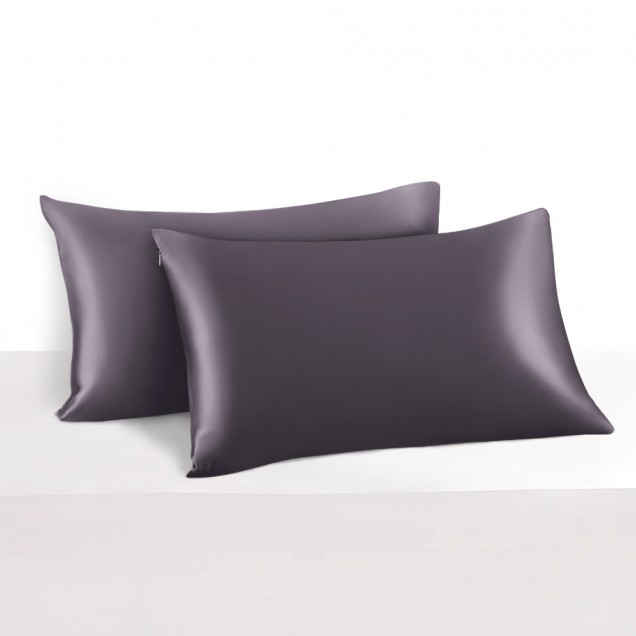 Slate Gray 22 Momme Mulberry Silk Pillowcase with Hidden Zipper UK Slate Gray 22 Momme Mulberry Silk Pillowcase with Hidden Zipper UK