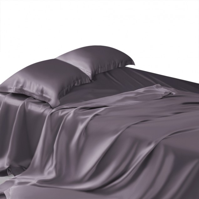 Slate Gray 22 Momme Mulberry Silk Sheet Set UK Slate Gray 22 Momme Mulberry Silk Sheet Set UK