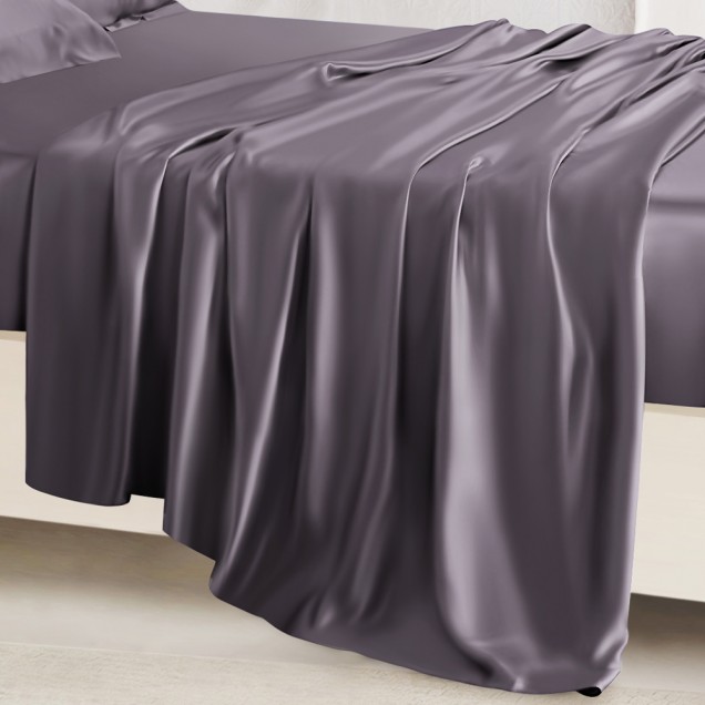 Slate Gray 22 Momme Mulberry Silk Sheet Set UK Slate Gray 22 Momme Mulberry Silk Sheet Set UK