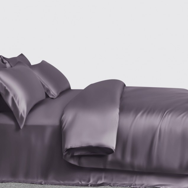 Slate Gray 3 PCS 22 Momme Mulberry Silk Duvet Cover Set UK Slate Gray 3 PCS 22 Momme Mulberry Silk Duvet Cover Set UK