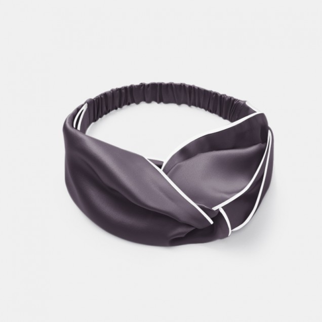 Slate Gray & Ivory Silk Headband UK Slate Gray & Ivory Silk Headband UK