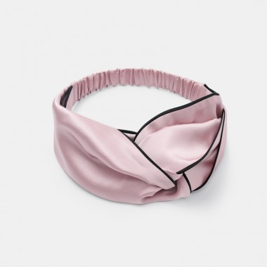 Suede Rose & Black Silk Headband UK