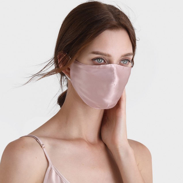 Suede Rose & White Double-Sided 22 Momme Silk Face Mask UK Suede Rose & White Double-Sided 22 Momme Silk Face Mask UK
