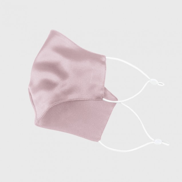 Suede Rose & White Double-Sided 22 Momme Silk Face Mask UK Suede Rose & White Double-Sided 22 Momme Silk Face Mask UK