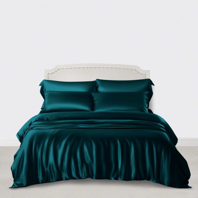 Teal 3 PCS 22 Momme Mulberry Silk Duvet Cover Set UK Teal 3 PCS 22 Momme Mulberry Silk Duvet Cover Set UK