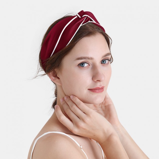 Wine & Ivory Silk Headband UK Wine & Ivory Silk Headband UK